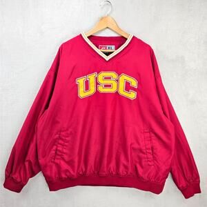 Vintage Pro Player USC Trojans Windbreaker Mens XL Red Maroon Pullover 90s